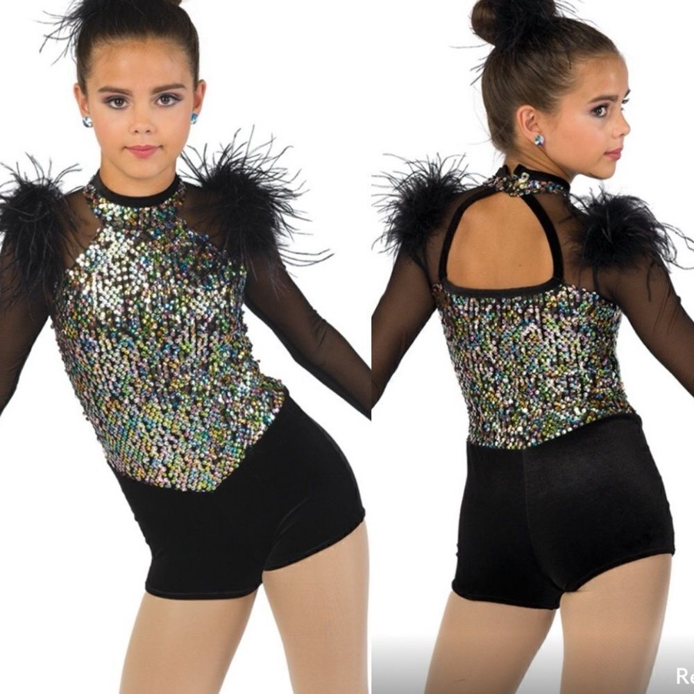 AāwishĀ come true dance costume leotard feather 22922 Did Ya - MA Mediumāadult